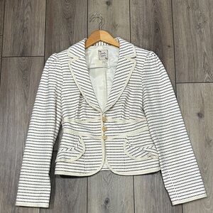 Vintage Nanette Lepore Brown and Cream Striped Blazer